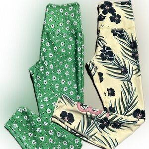 Beyond Yoga Olympus Floral Sunrise Floral Yellow green Leggings small lot S